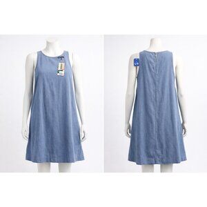 Robe Femme Bleue Sans Manches Coupe Droite Neuve Avec Étiquettes